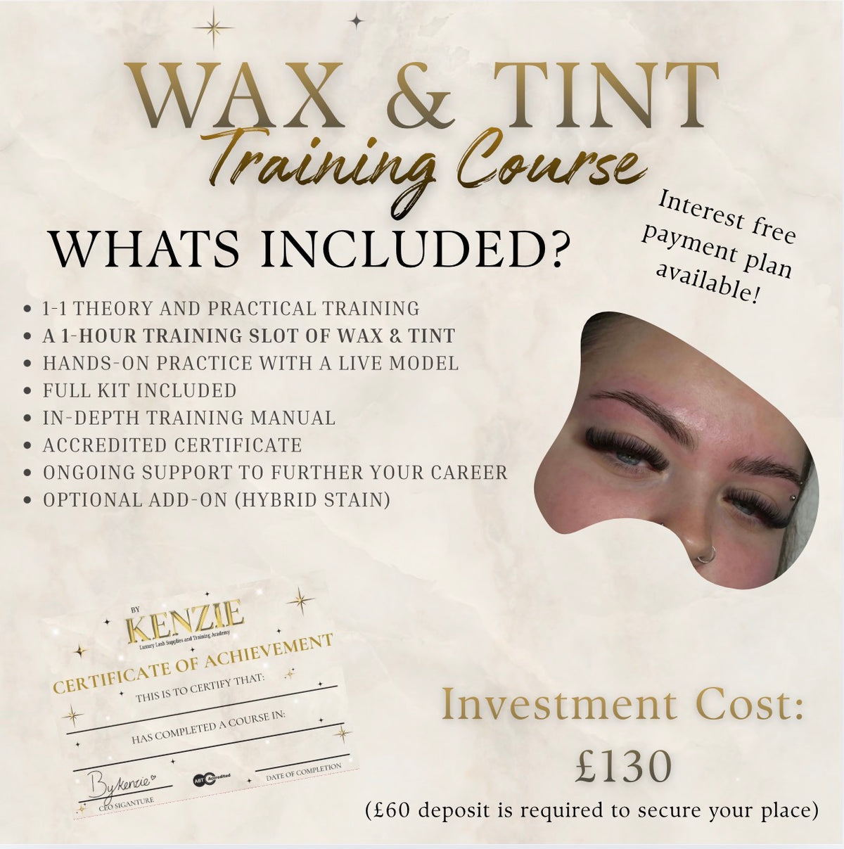 Wax & Tint Training Course | KIT INCLUDED