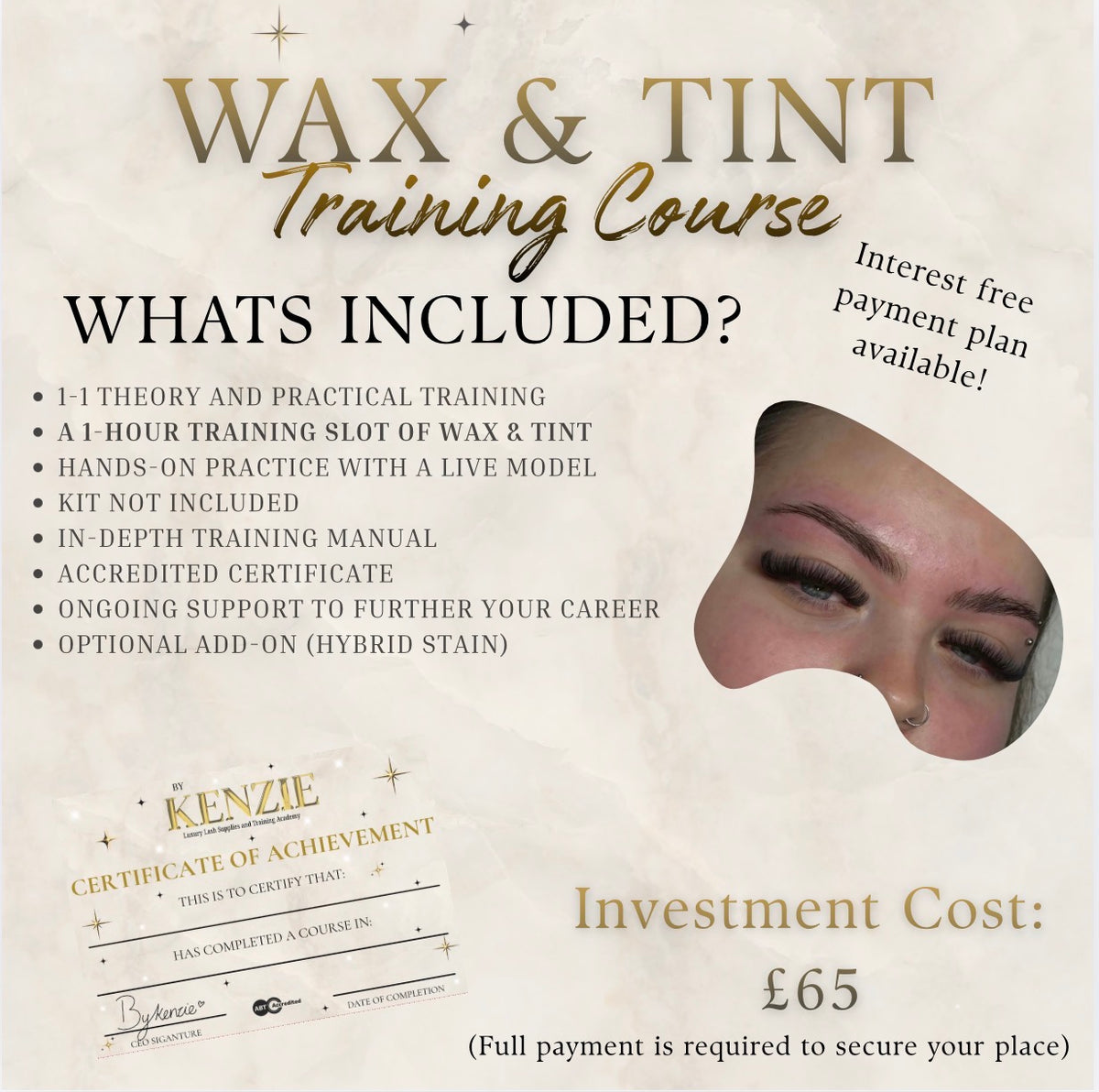 Wax & Tint Training Course | KIT NOT INCLUDED